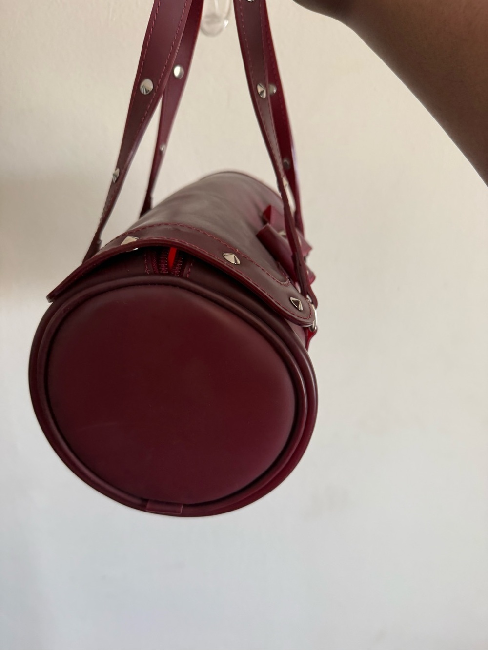 Besso Jelly Barrel Shoulder Bag Burgundy - Picture 6 of 8